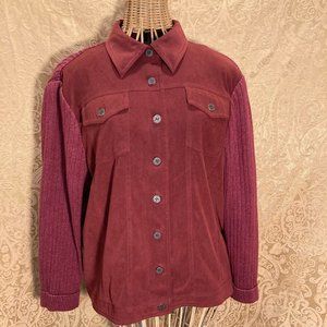 ALFRED DUNNER SHACKET BUTTON UP KNIT LONG SLEEVE SIZE M